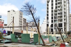 Damaged fence around a Danang construction site
