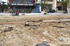 Sand blown across the highway
