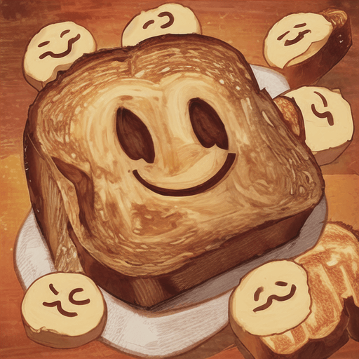 smiley face on toasted bread