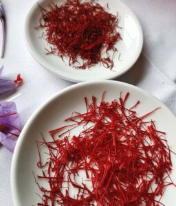 Saffron threads - fresh and dried